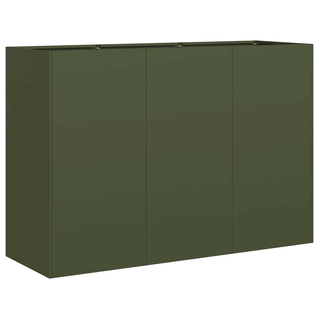 vidaXL Jardinière vert olive 120x40x80 cm acier laminé à froid - 2