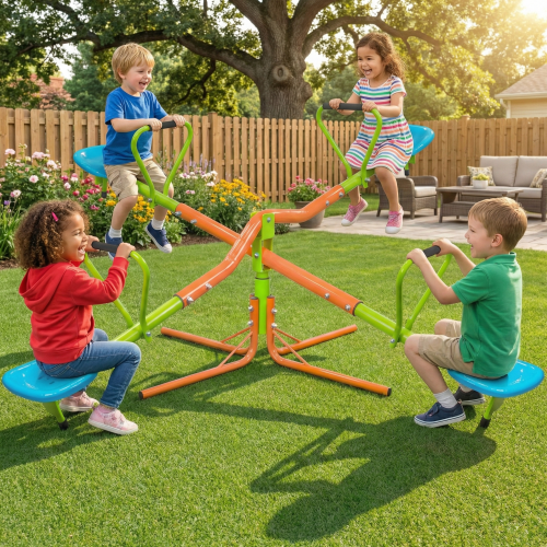 DREAMADE Balançoire à Bascule en Acier pour Enfants 3+ Ans, Trébuchet