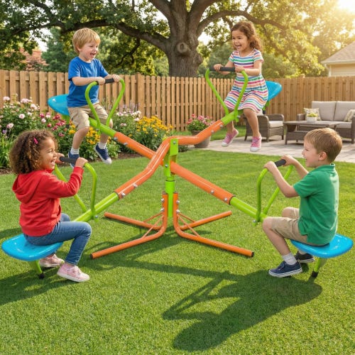 DREAMADE Balançoire à Bascule en Acier pour Enfants 3+ Ans, Trébuchet DREAMADE Balançoire à Bascule en Acier pour Enfants 3+ Ans, Trébuchet