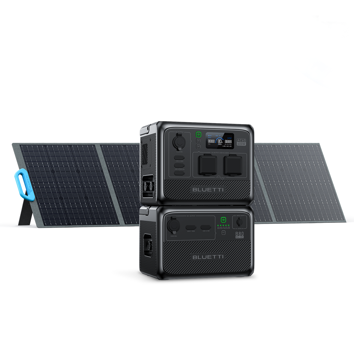 Estación de energía BLUETTI AC60&B80 Batería expandible con panel solar ...