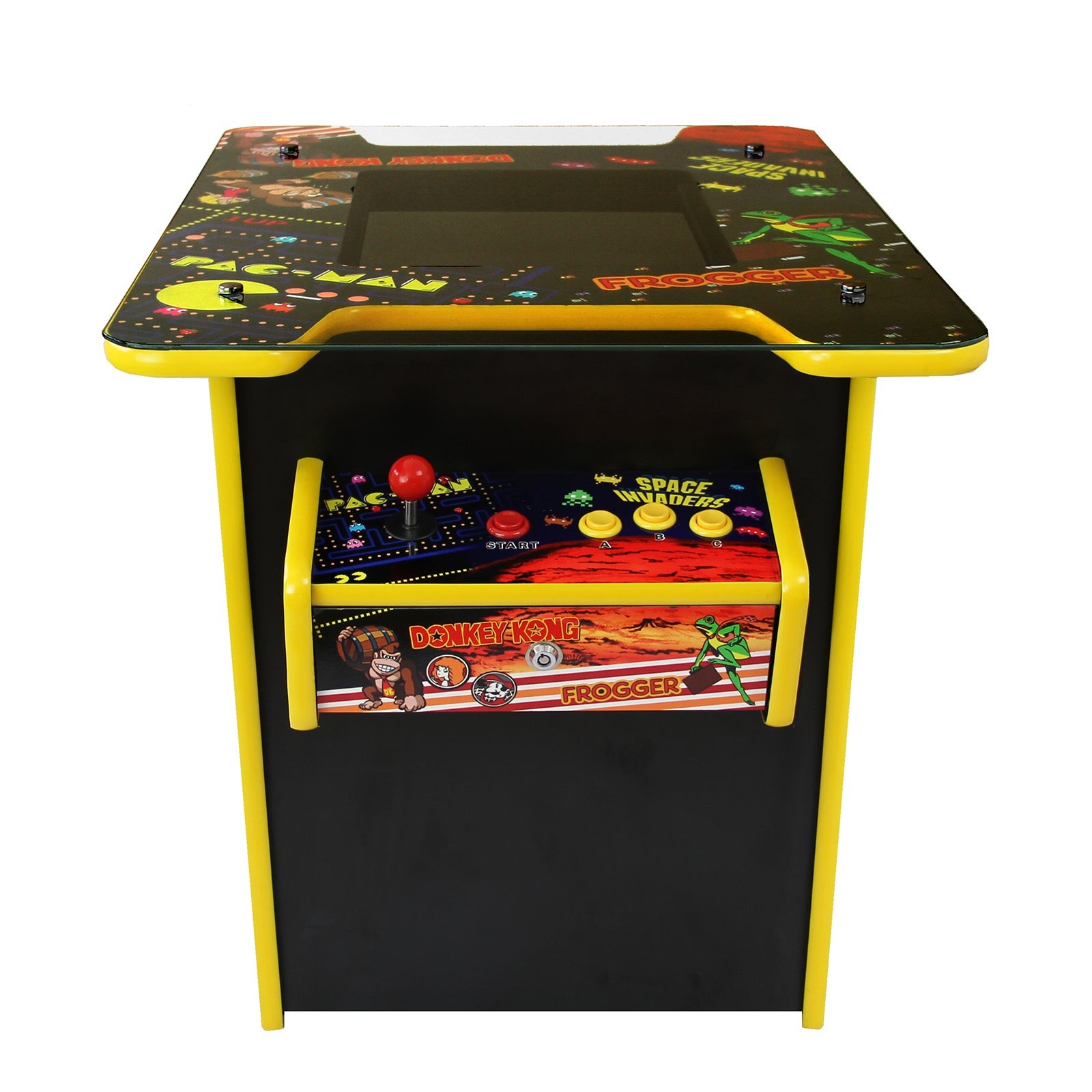 Table Cocktail Style Borne d'Arcade Comprenant 60 Jeux Classiques en MDF 64 cm x 73 cm x 93 cm Écran LCD - 7