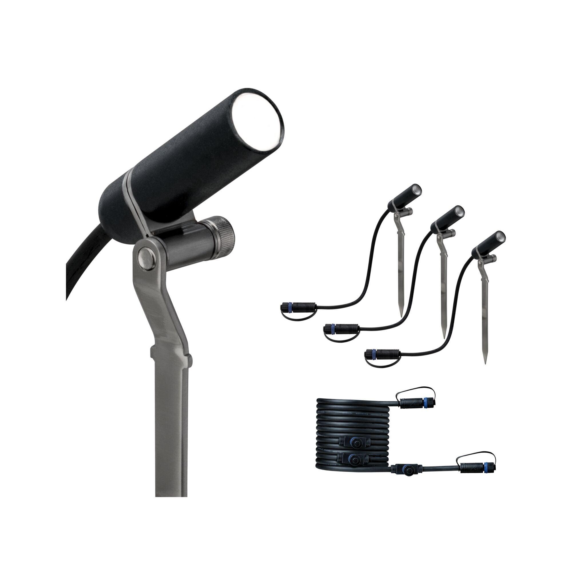 Plug & Shine Projecteur de jardin LED Plantini Kit d'extension IP65 3000K 3x2W Anthracite - 2