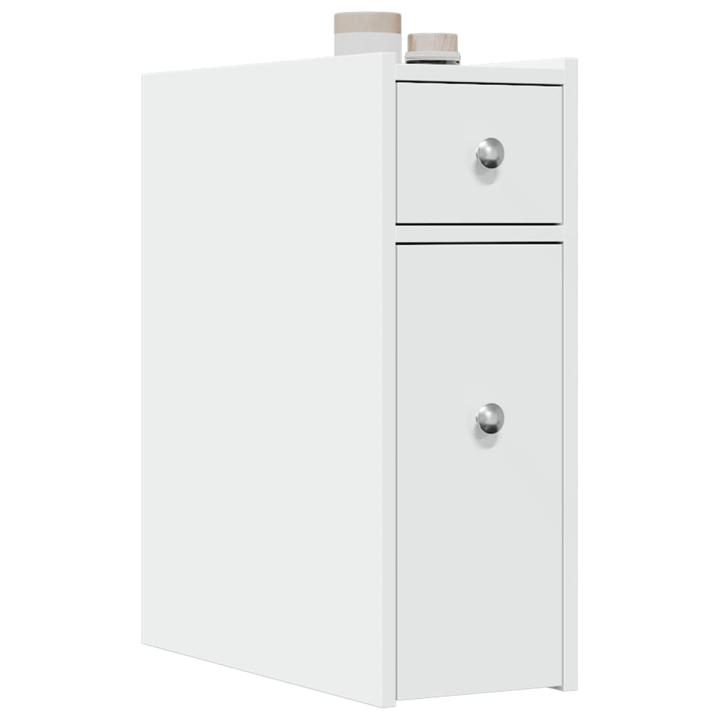 Armoire Rangement Salle De Bain étroite LIFEZEAL - Meuble D'angle 20x18x80cm - Étagères Réglables - Brun Rustique