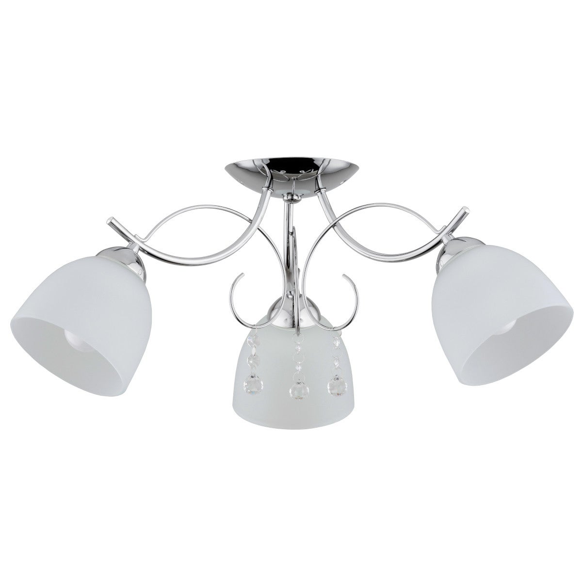 Lampa sufitowa wisząca Otelia chromowana biała 3xE27x15W dekoracyjna wym: 25 x 60 x 60 cm metal Alfa