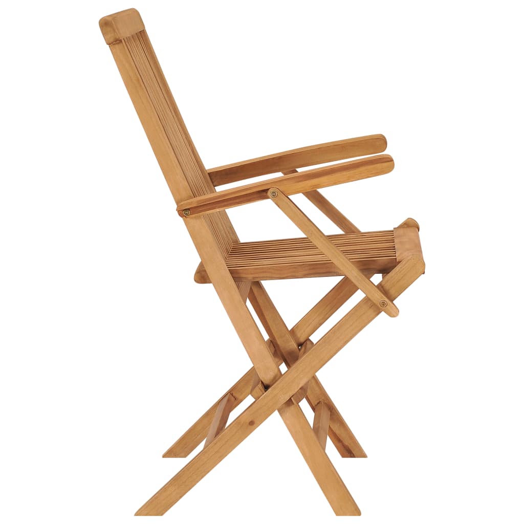 Chaises de jardin pliables 2 pcs Bois de teck massif 3 - 4
