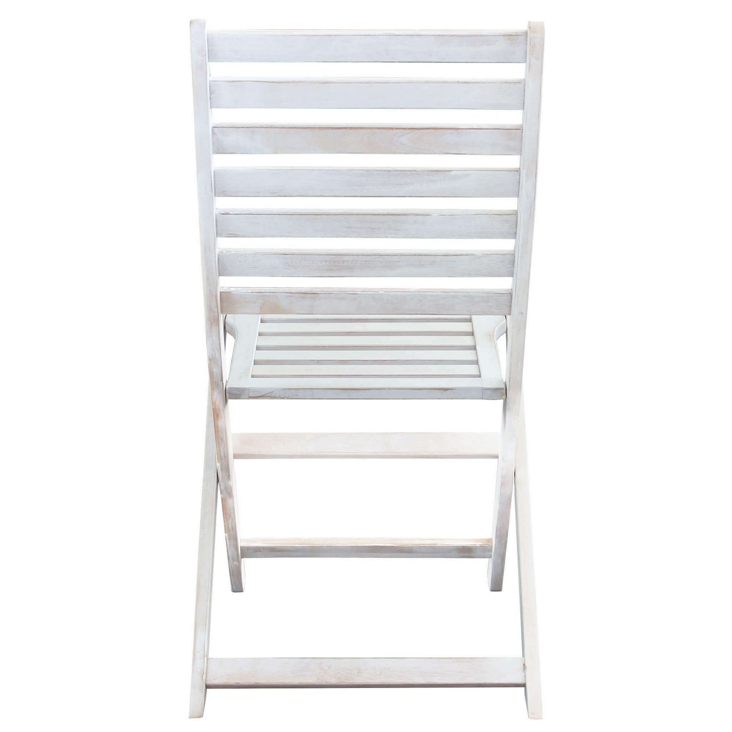Chaise de Jardin pliante Blanche en bois d'acacia massif 46x57x91h cm mod. Serena - 4