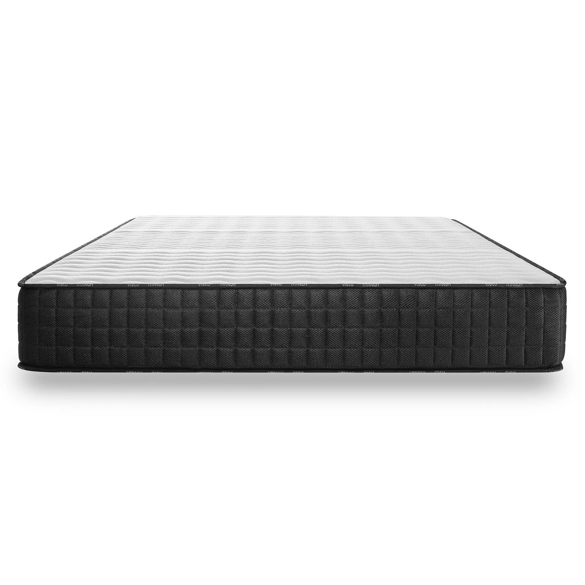Matelas Titanium 140x190 cm - Mousse à mémoire de forme HR - Blue Latex - Très épais 25 cm - 7 Zones - Respirant - Hypoallergénique - 7