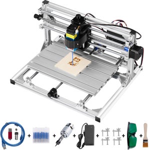 MACCHINA INCISIONE LASER 500mW Da Tavolo, Per Legno, Pelle, Plastica – Area Lavoro 20x17 Cm, Precisione 0,1 Mm