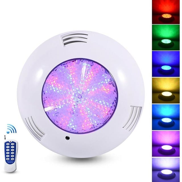 Projecteur Piscine LED , 35W Lampe Piscine extra-plats RGB Dimmable Multicolore Changement LED Submersible avec Télécommande
