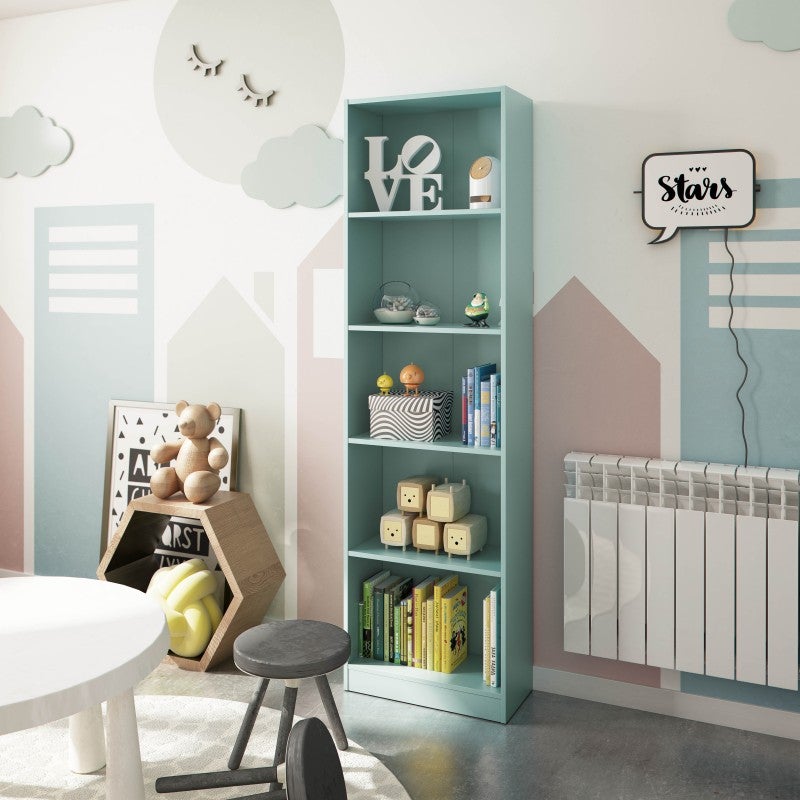 Bibliothèque pour Chambre enfant en melaminé Blanc H. 180 x l. 25 x P. 25 cm - 8
