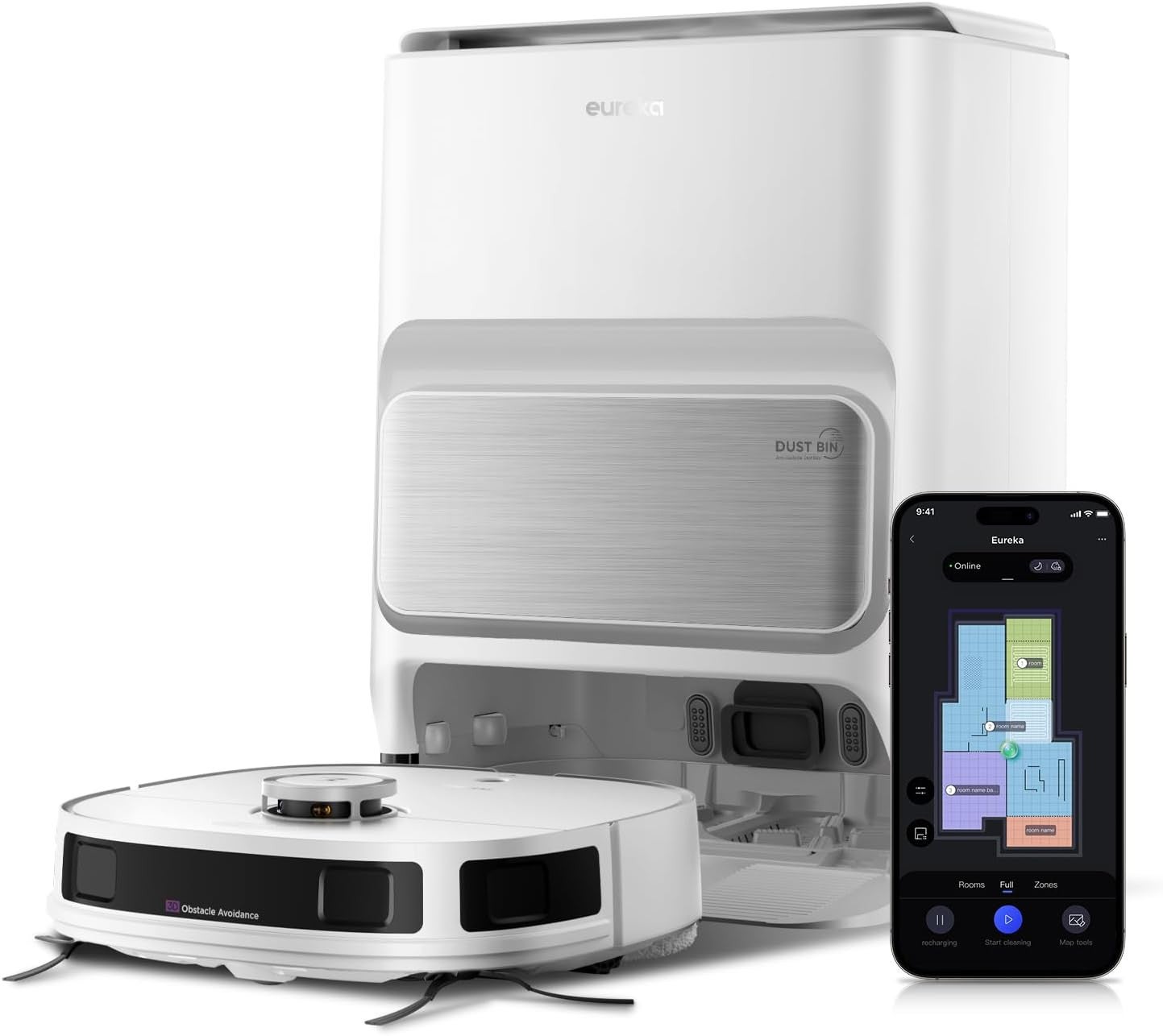 Robot Aspirapolvere EUREKA J12 Ultra - Con Stazione Autosvuotante, Lavaggio E Mappatura LiDAR - Foto 7