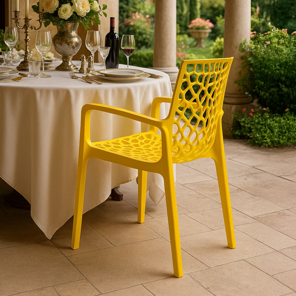 Chaise en polypropylène accoudoirs jardin café Grand Soleil Gruvyer Arm - 2