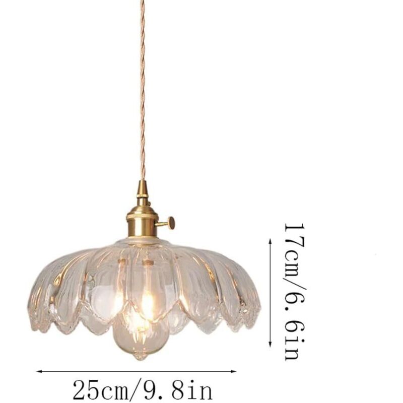 Lustre en verre style pastoral rétro sans source de lumière Pothos transparents - 5