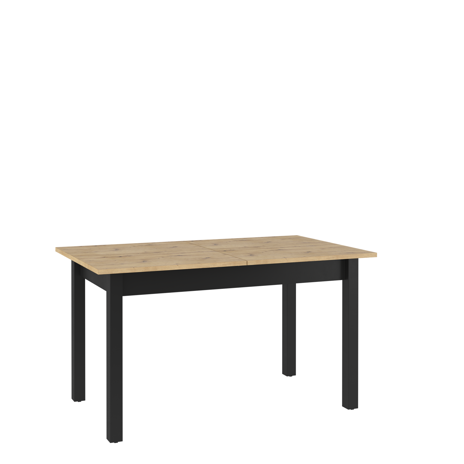 Rozkładany stół QUARO w nowoczesnym stylu na czarnych nogach – dąb artisan