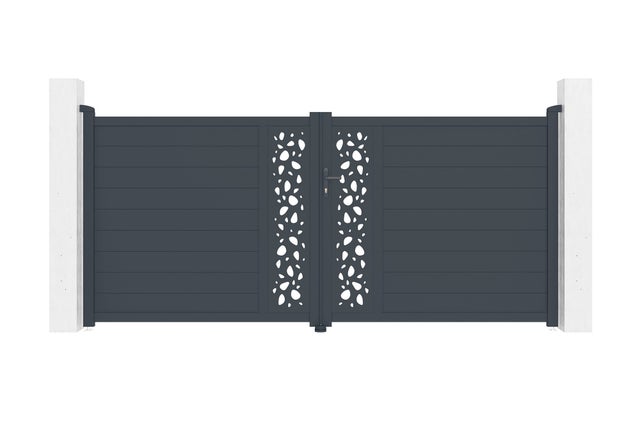 Portail battant 3,5m SUNNY H.160cm aluminium gris