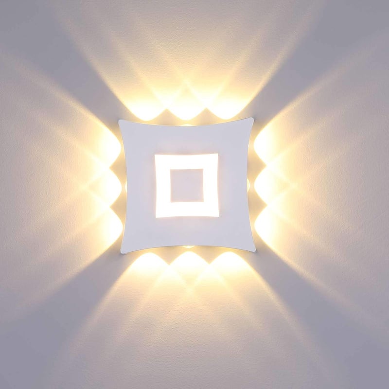 Nowoczesna lampa ścienna zewnętrzna i wewnętrzna COB LED 18 W, wodoodporna aluminiowa lampa ścienna IP65, ciepłe białe światło