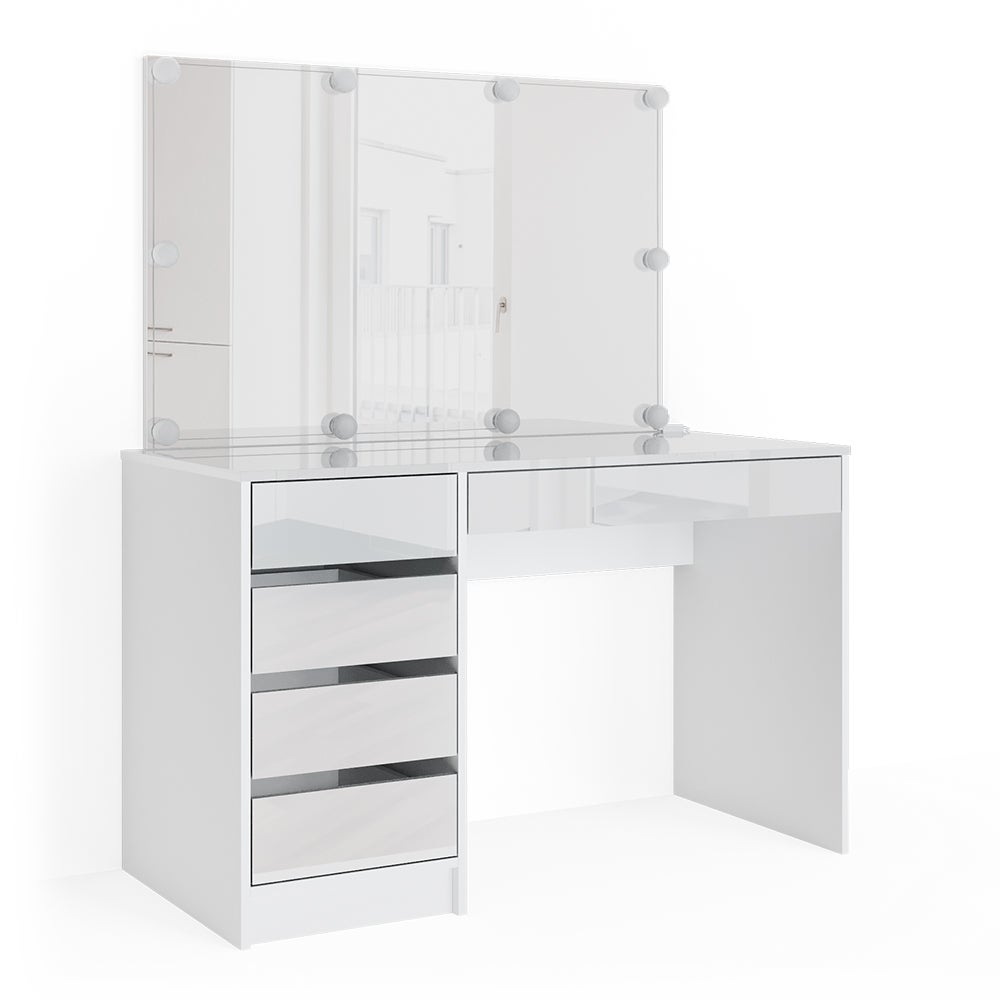 Vicco Stół Madalitional Sherry, Biały, 120 cm z oświetleniem LED