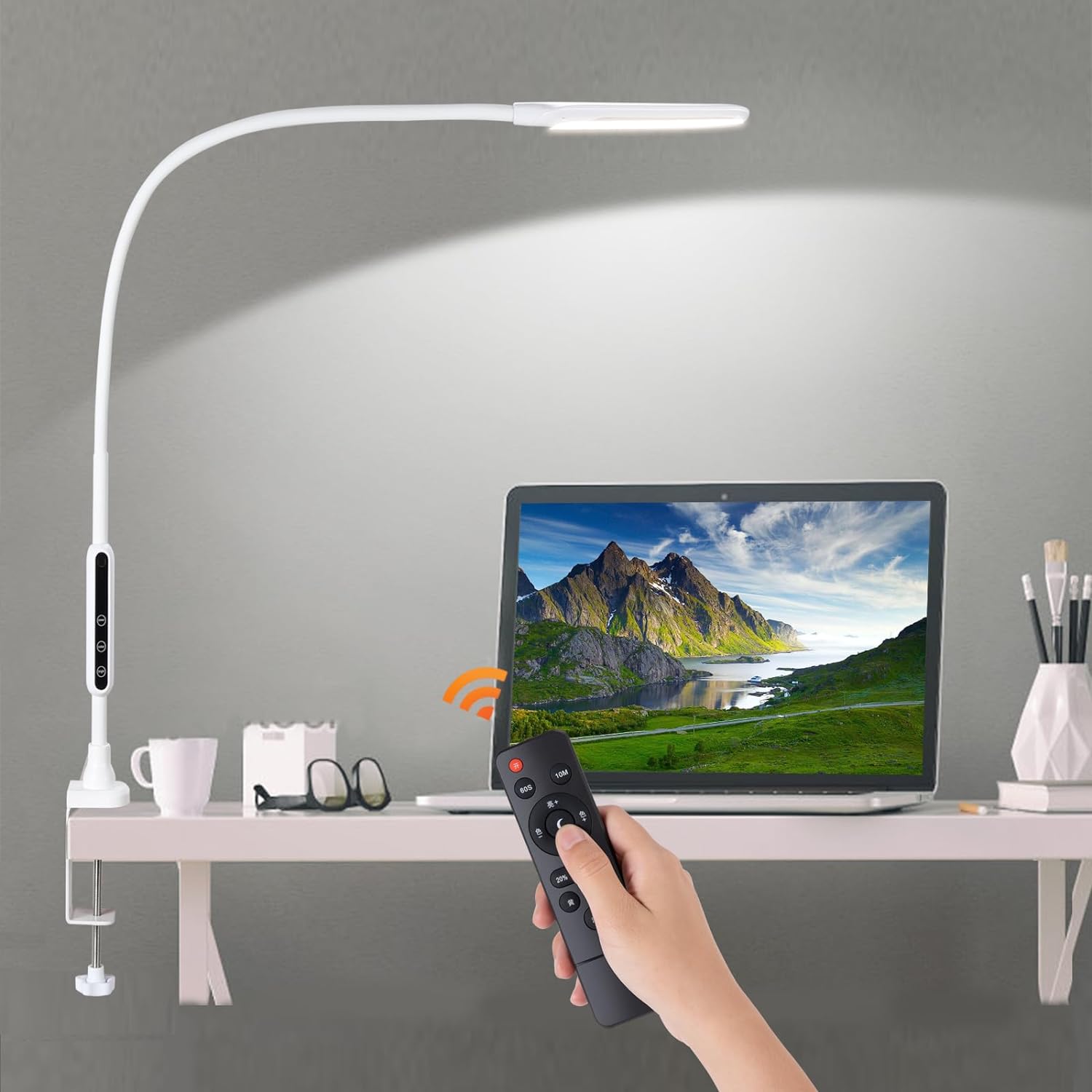 Lampe De Bureau LED à Pince - 3 Couleurs & 10 Luminosités - Flexible USB - Protection Yeux