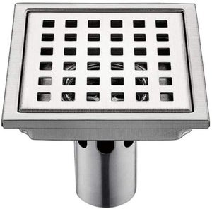 Bonde De Douche Carrée Anti-Odeur 100x100mm Acier Inoxydable - Siphon Sol Pour Salle De Bain Cuisine