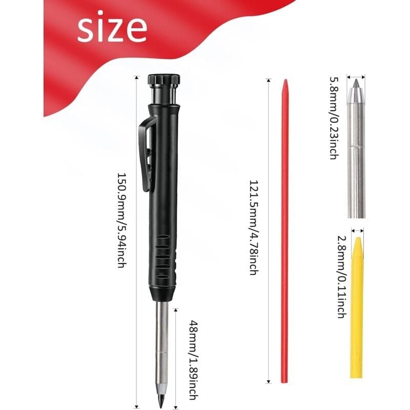 Taille-crayon Métrique Ovale Pour Menuisier, Charpentier Et Maçon – Outil Pro Robuste