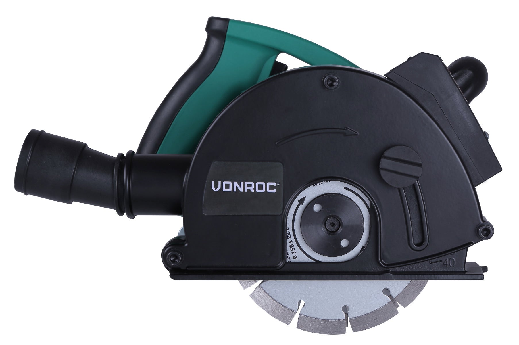 Rainureuse 1700W à laser VONROC - 150mm - 2 disques diamants et sac de rangement inclus - 3