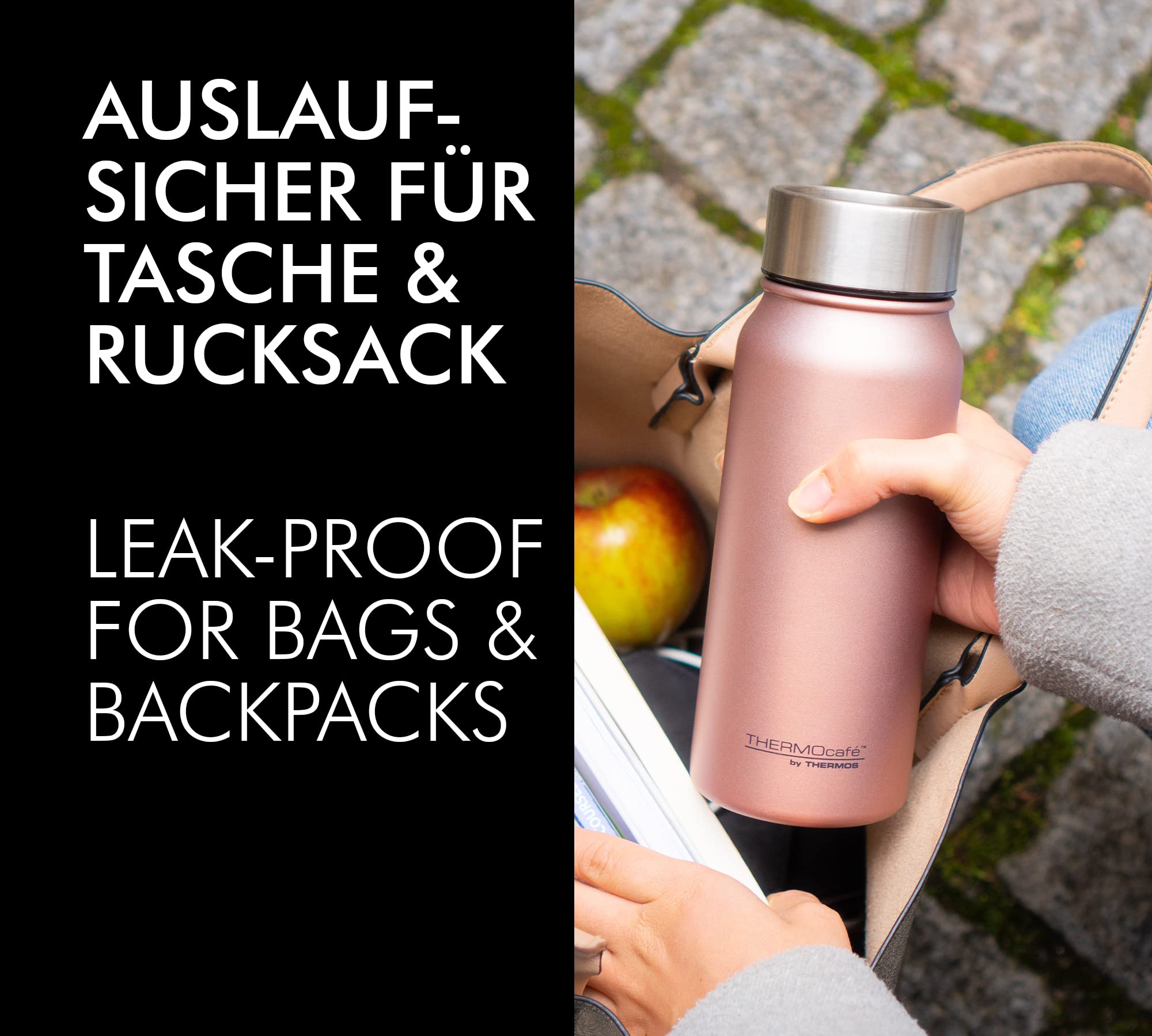 THERMOCAFÉ BY THERMOS TC Mug Bicchiere Isolante, Acciaio Inox, Foglia di tè - 6