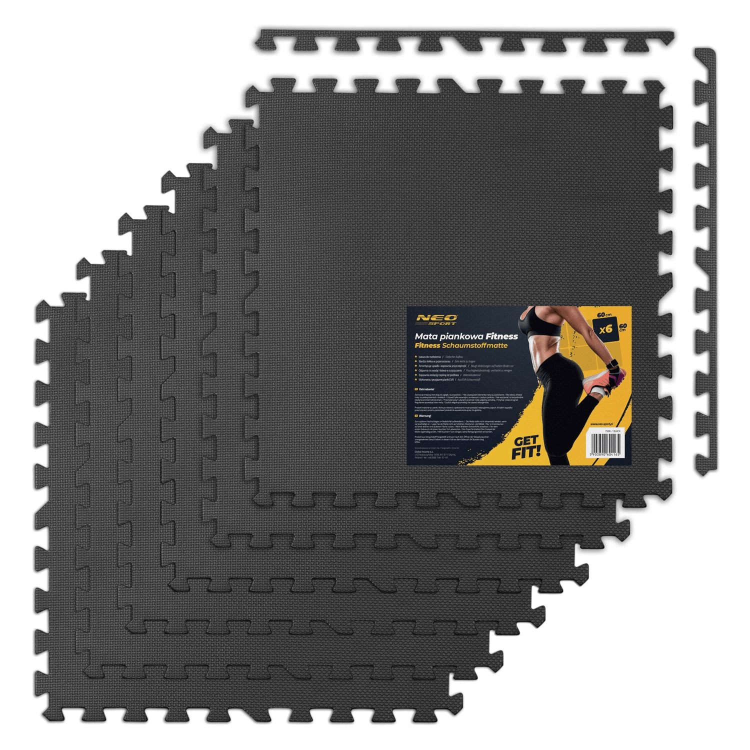 Mata do ćwiczeń fitness Neo-sport NS-924 pod sprzęt do siłowni puzzle 180x120
