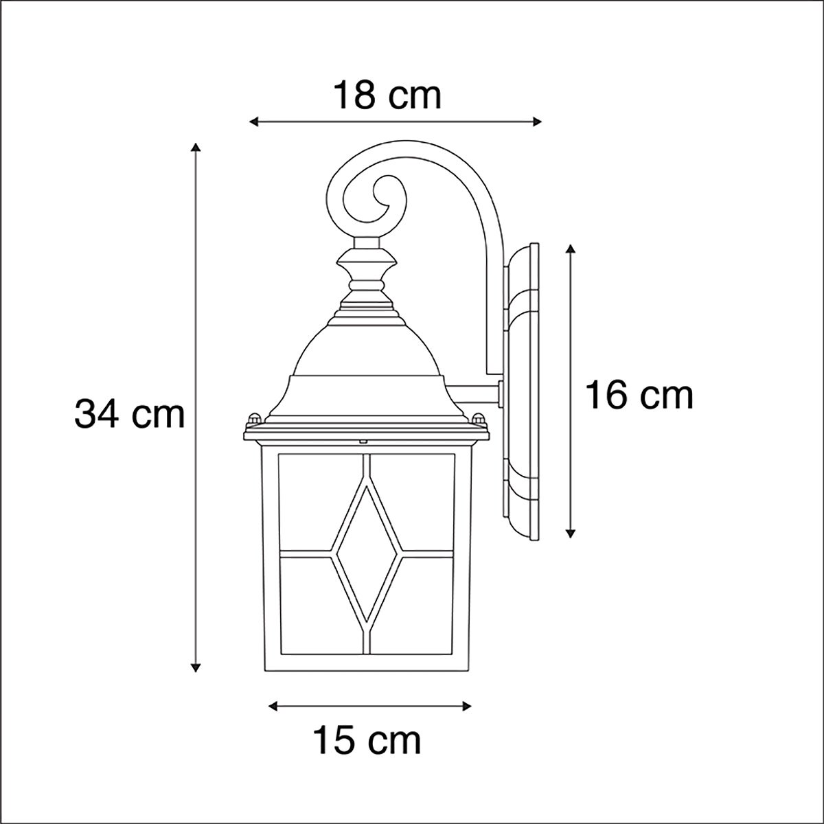 Qazqa rustique applique murale extérieure, lampe murale pour jardin - London - bronze, 15cm, IP23, carré - 4