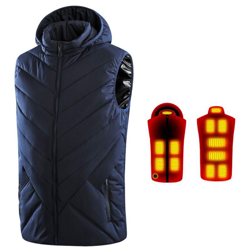 Veste Chauffante Homme Femme - Double Commande, 6 Zones De Chauffage, 3 Réglages Température, Batterie 16000mAh, Tissu Coupe-Vent Imperméable, Idéale Randonnée Ski Hiver