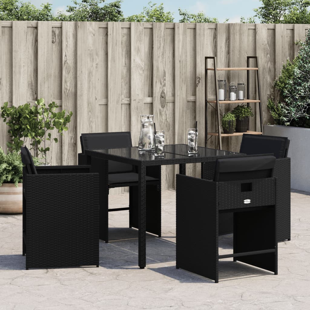 Salon bas de jardin en Rattan synthétique Noir 4 personnes - 4