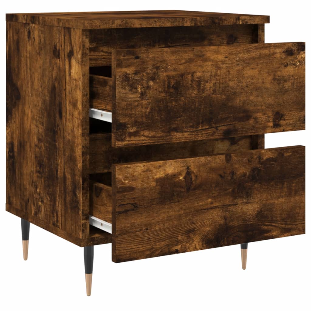 Table de chevet chêne fumé 40x35x50 cm bois d’ingénierie - 5
