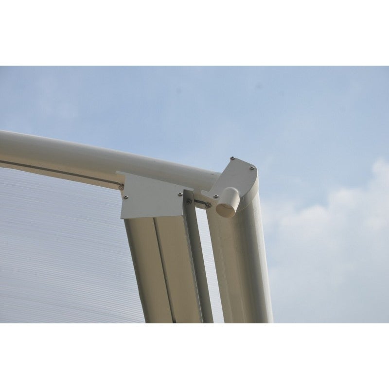 X-Metal Carport aluminium blanc 27,36m² pour camping-car toiture polycarbonate 6mm 3,60x7,62m - 5