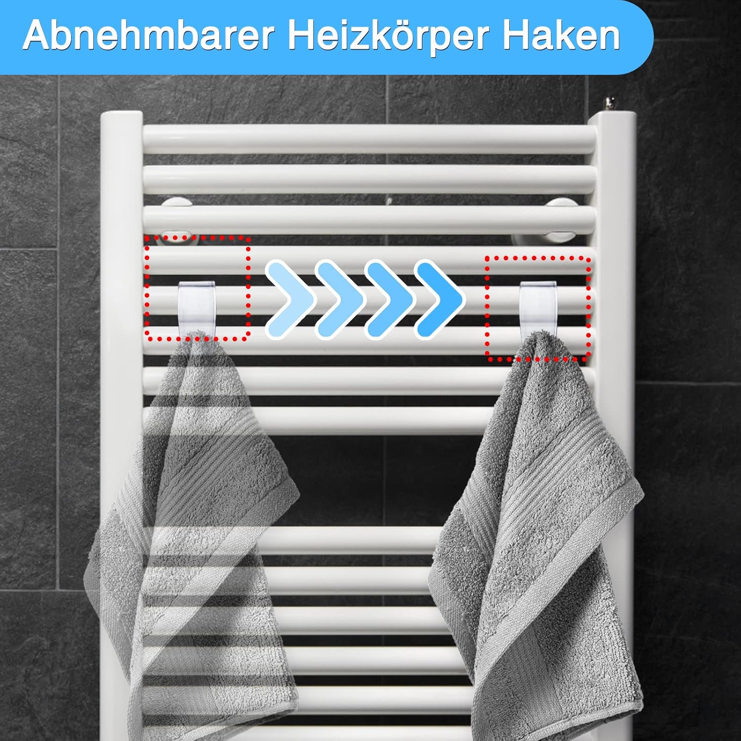 Ganchos para radiador, toallas y secador de toallas (8 unidades