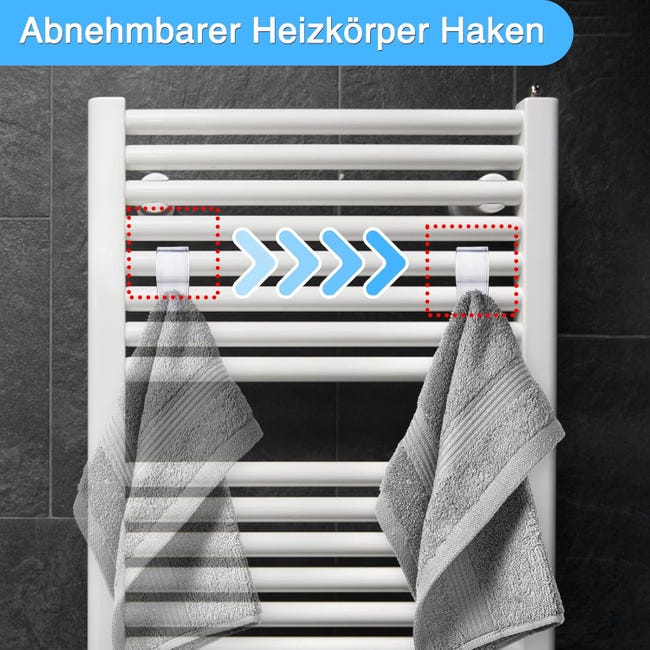 Ganchos para radiador, toallas y secador de toallas (8 unidades