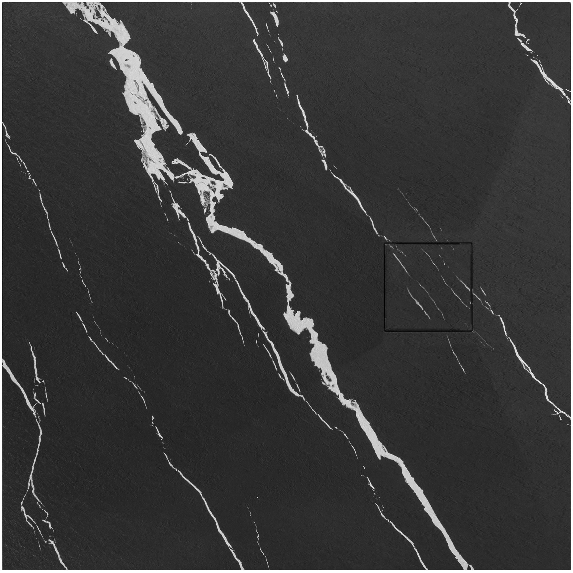 Brodzik Do Kabiny Prysznicowej Rea Magnum Carrara Czarny 90 X 90