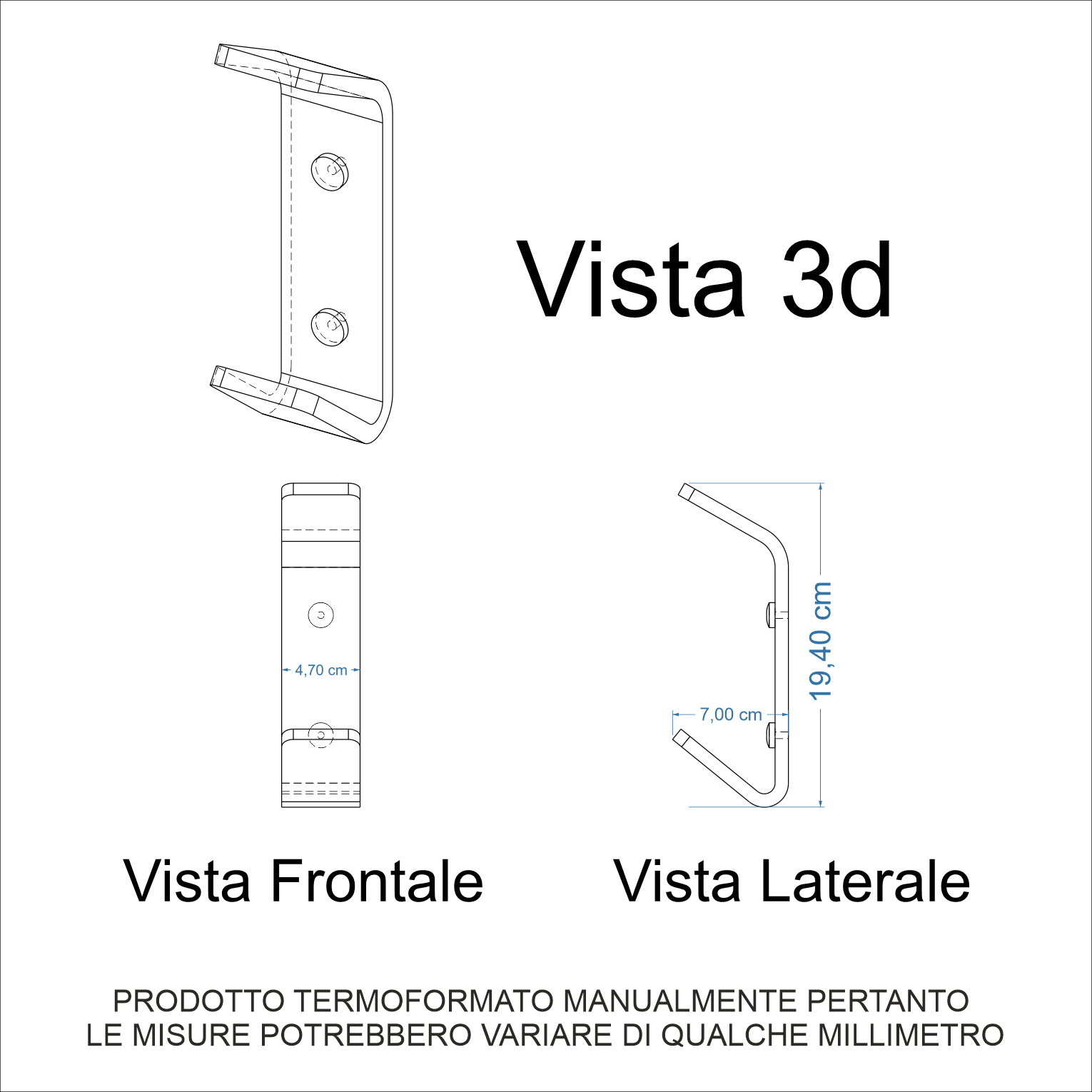 Appendiabiti Da Parete In Metallo Box And Beyond 59 Cm - 4 Ganci Rotondi, Design Moderno Minimalista, Bianco, Per Ingresso, Camera E Ufficio