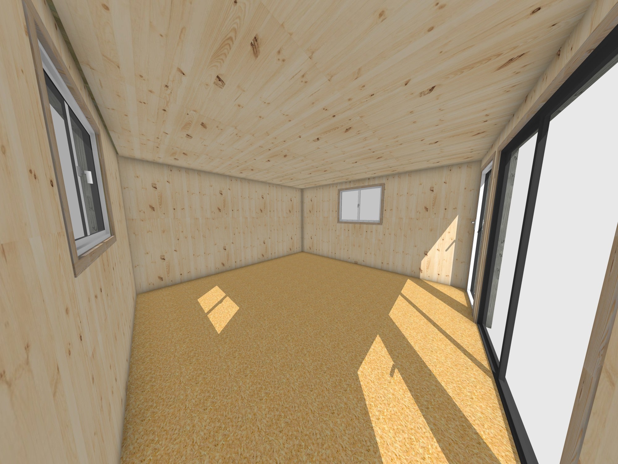 Extension maison en bois en bois 4,4 x 4,6 x 2,7 m avec plancher isolé - 5