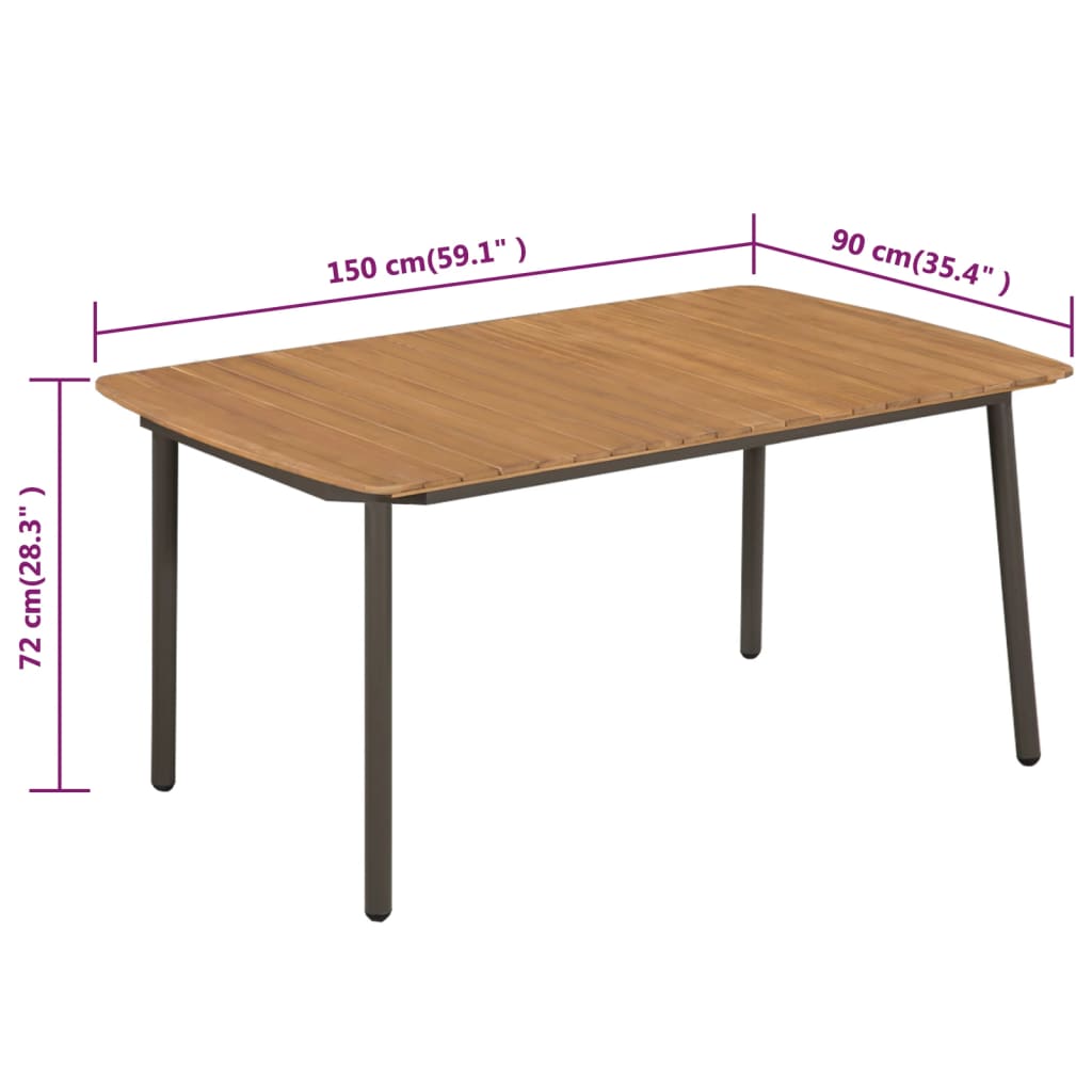 Table de jardin extensible rectangulaire en Bois Marron - 6