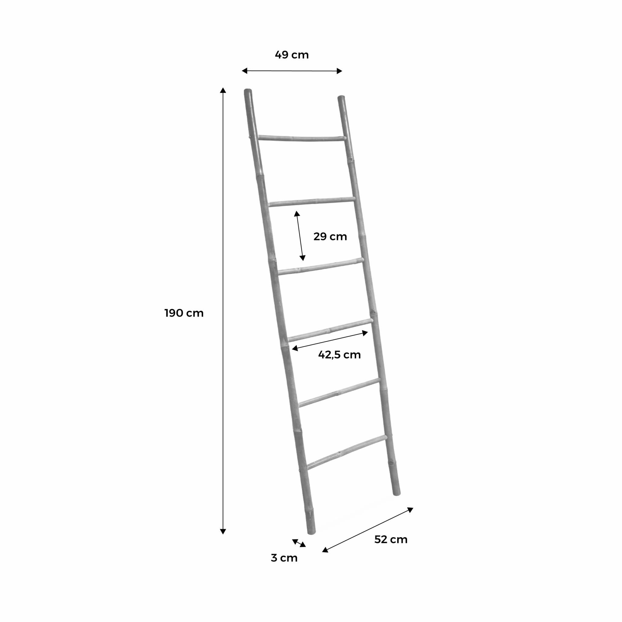 Echelle décorative. Fidji. 6 montants en bambou. L 49/52 x P 3 x H 190cm FIDJI - 5