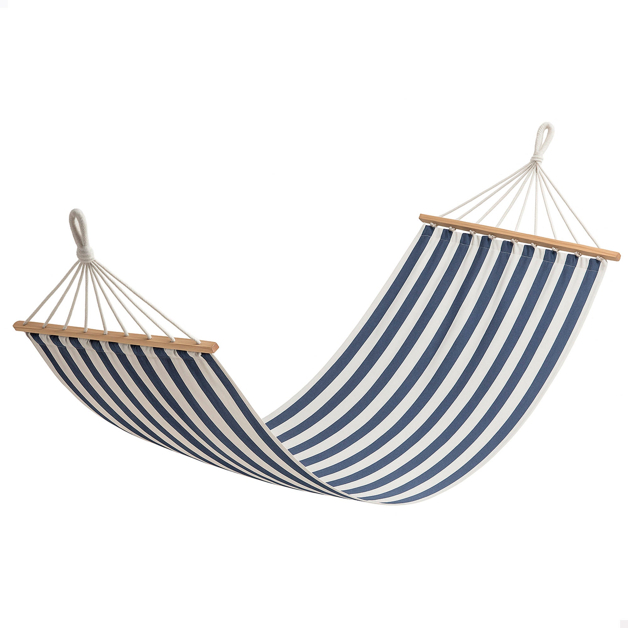 Aktive hamaca colgante 200x100 cm a rayas con soportes de madera