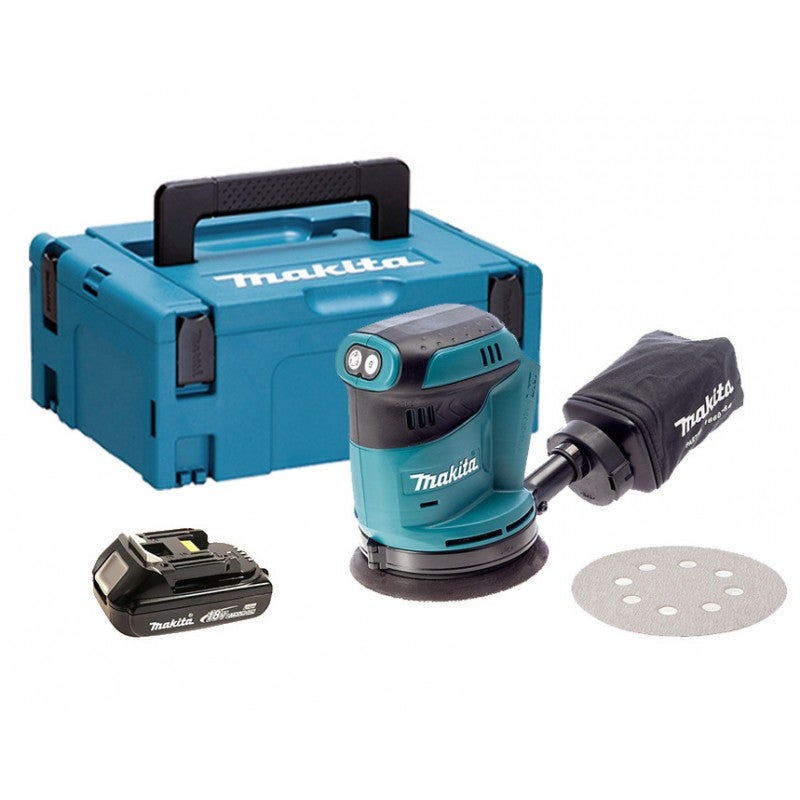 Ponceuse Excentrique Makita 18V Sans Fil - DBO180RFJ Avec 2 Batteries 3Ah - Ø125mm Pour Ponçage Et Polissage