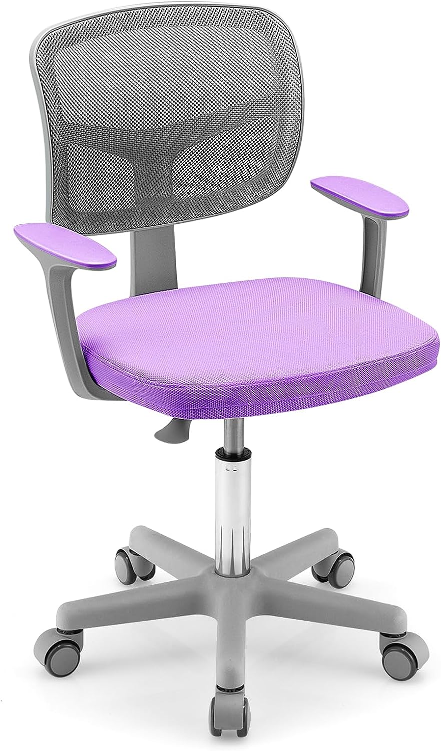 Chaise De Bureau Enfant COSTWAY - Hauteur Réglable 80-91,5cm - Pivotante 360° - Dossier Ergonomique - Charge 150kg