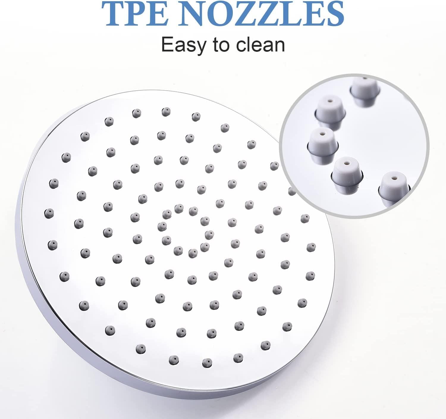Pomme de Douche Anti Calcaire, Tête de Douche en Acier Inoxydable, Pommeau de douche à effet pluie, Pommeau de Douche Fixes Economie d'Eau et Haute Pr - 5
