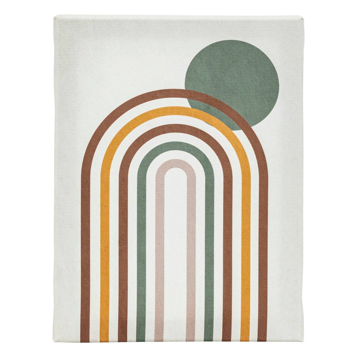 Lot de 5 toiles imprimées Cynthia beige 15x20/25x25cm - Atmosphera créateur d'intérieur - 5