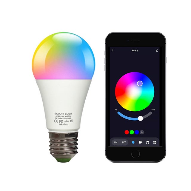 Ampoule LED Intelligente Tuya Bluetooth 9W, RGBCW Dimmable A19, Compatible Alexa Google Home, 220-240V