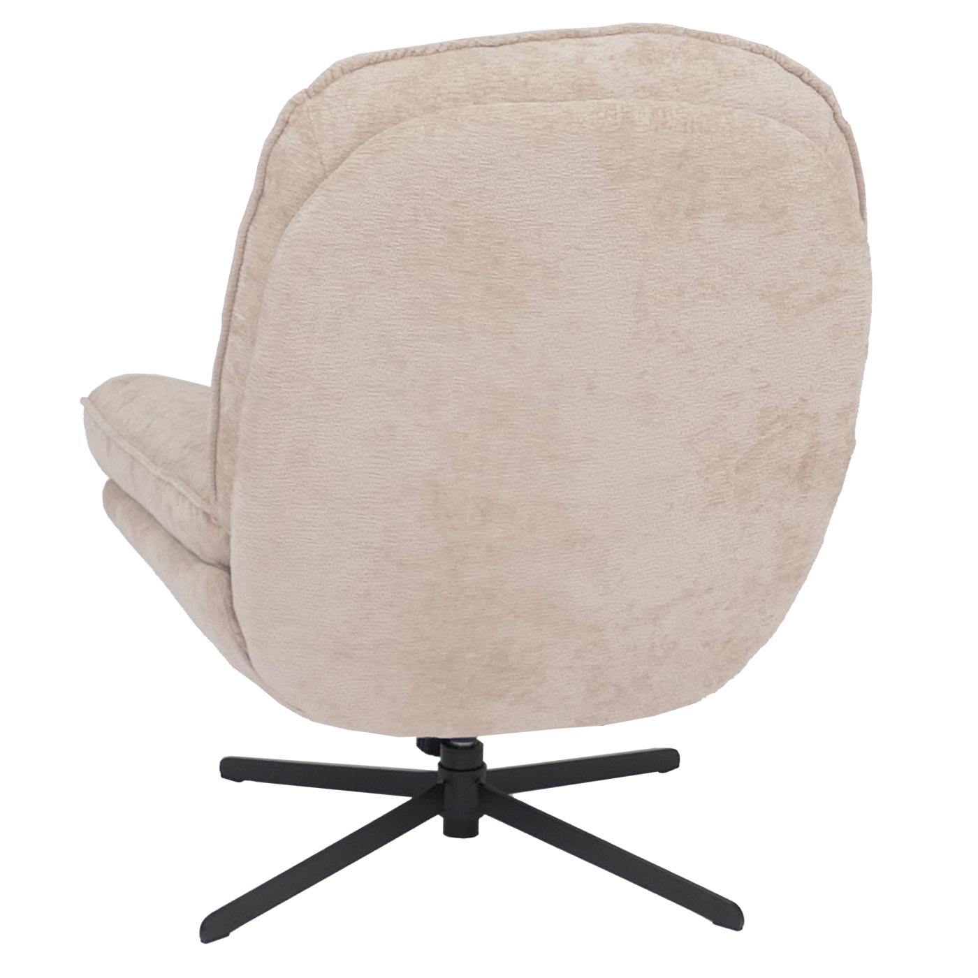 Fauteuil relax HWC-P32, fauteuil TV à suspension Nosag, fauteuil rembourré, pivotant, métal, tissu/textile chenille (370 g/m²) ~ crème - 6