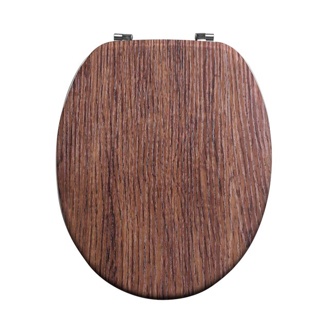 Abattant WC bois moulé, imitation chêne