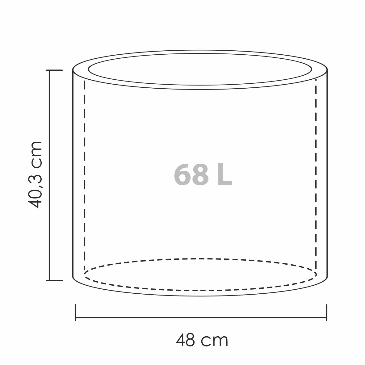 Scheurich Panzano 50, bac à plantes/pot à fleurs/jardinière, cylindrique, coloris: Stony Grey, fabriqué avec du plastique recyclé, pour l’extérieur - 5