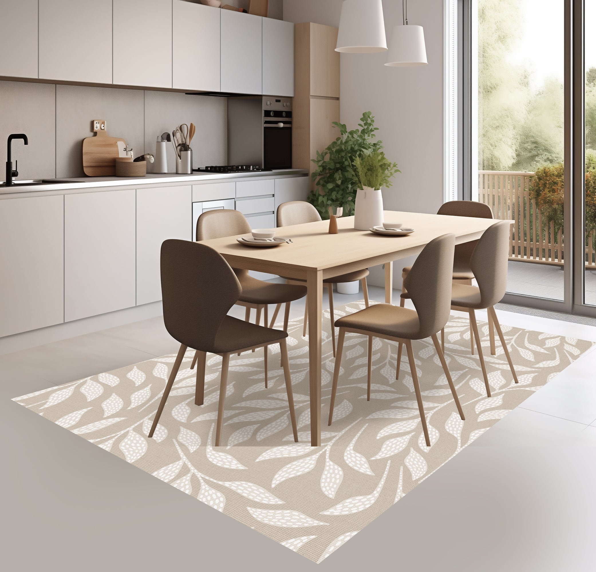 Tapis antidérapant en vinyle Zorana 66x150 cm - PVC imprimé, lavable, ignifuge, pour le salon et la cuisine - 3