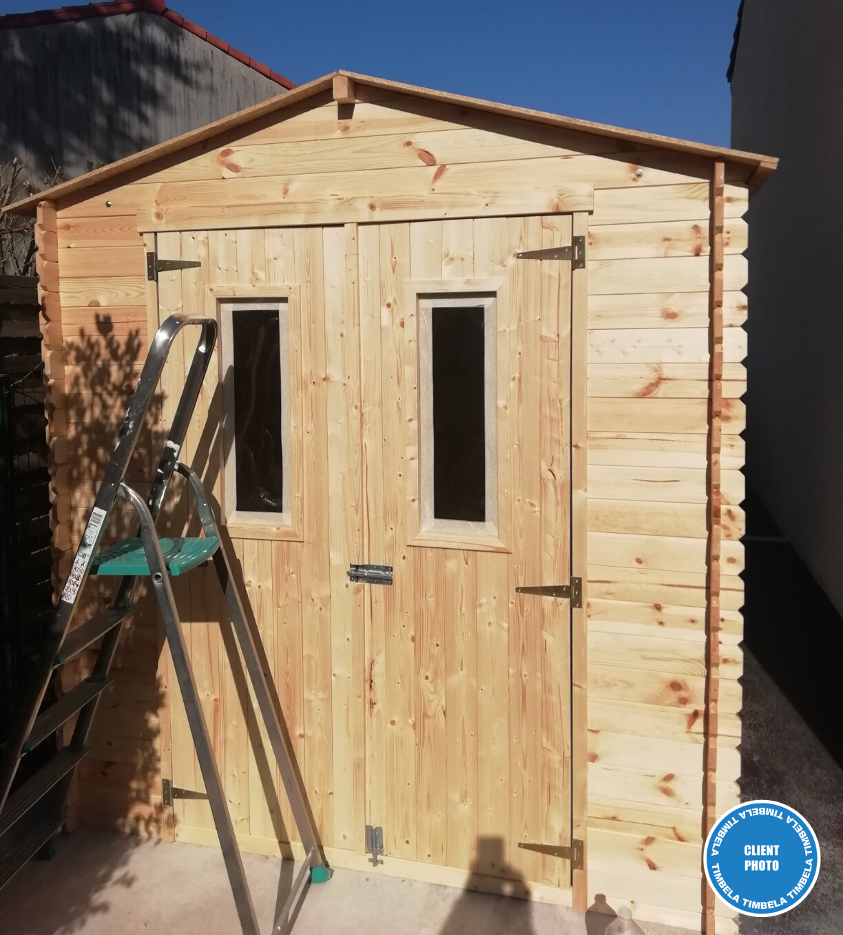 Abri de jardin en bois TIMBELA M343C - Stockage extérieur I216xL206xH218 cm/ 3.53 m2 Petit abri à outils, Local à vélos - 6